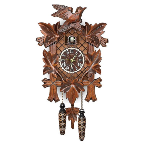 Black Forest Cuckoo Clock Retro Nordic Style Wooden Cuckoo Wall Clock