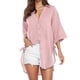 thumbnail image 1 of Blusa camisa para mujer Vestido para mujer - Blusas holgadas con botones - Blusa de poliéster de manga larga y cuello en V - Verano, sexy/casual - Tallas M a XXXL, 1 of 4