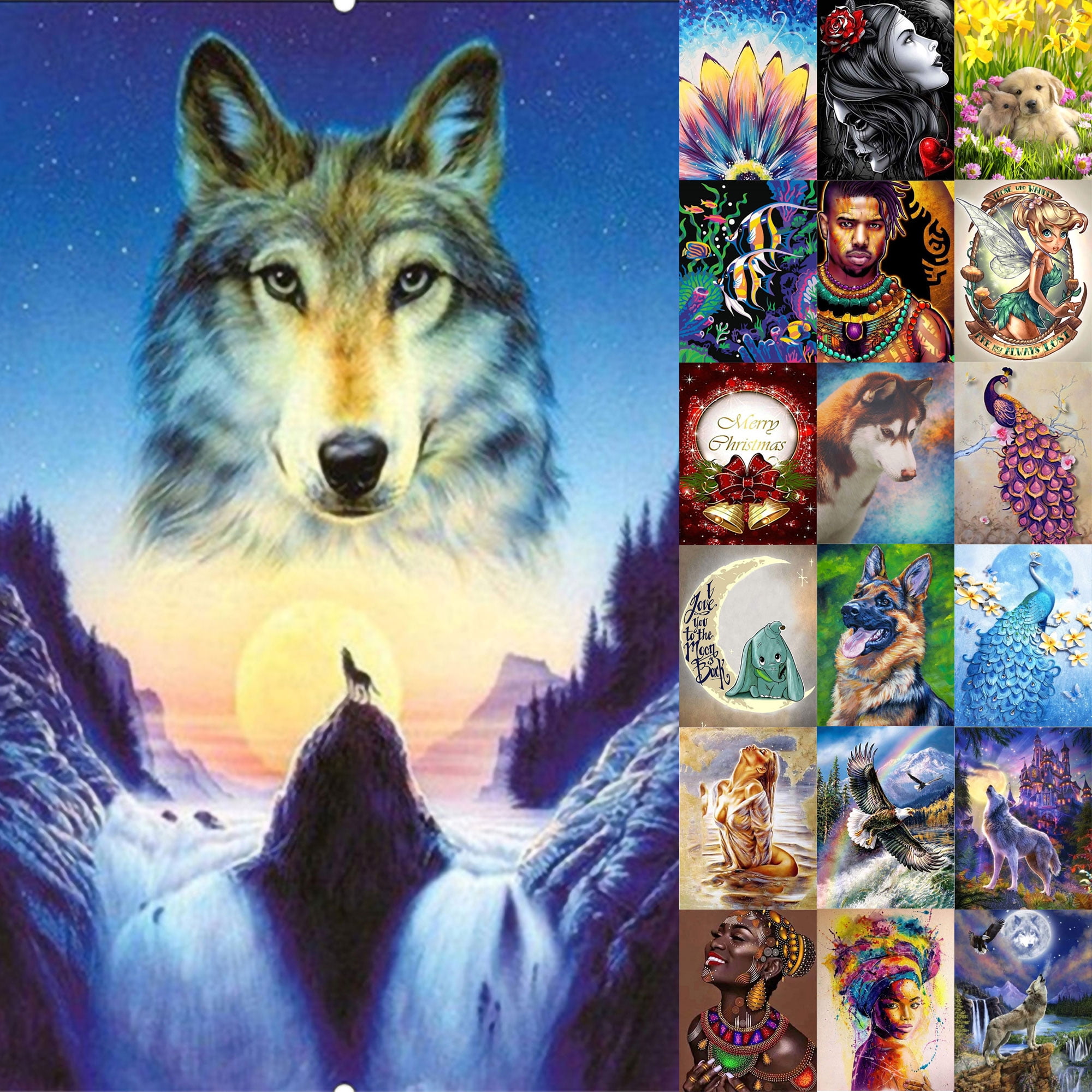 5D Wolf Full Drill Diamond Painting Mural Decor Art Crafts  Embroidery Kits 