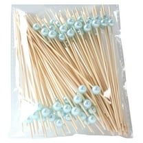 SLYNSHome 100Pcs Toothpicks for Cocktail Appetizers Fruits Dessert,Bamboo Sticks for Drinks,Charcuterie Mini Food Picks Decorative Party Supplies - Light Blue