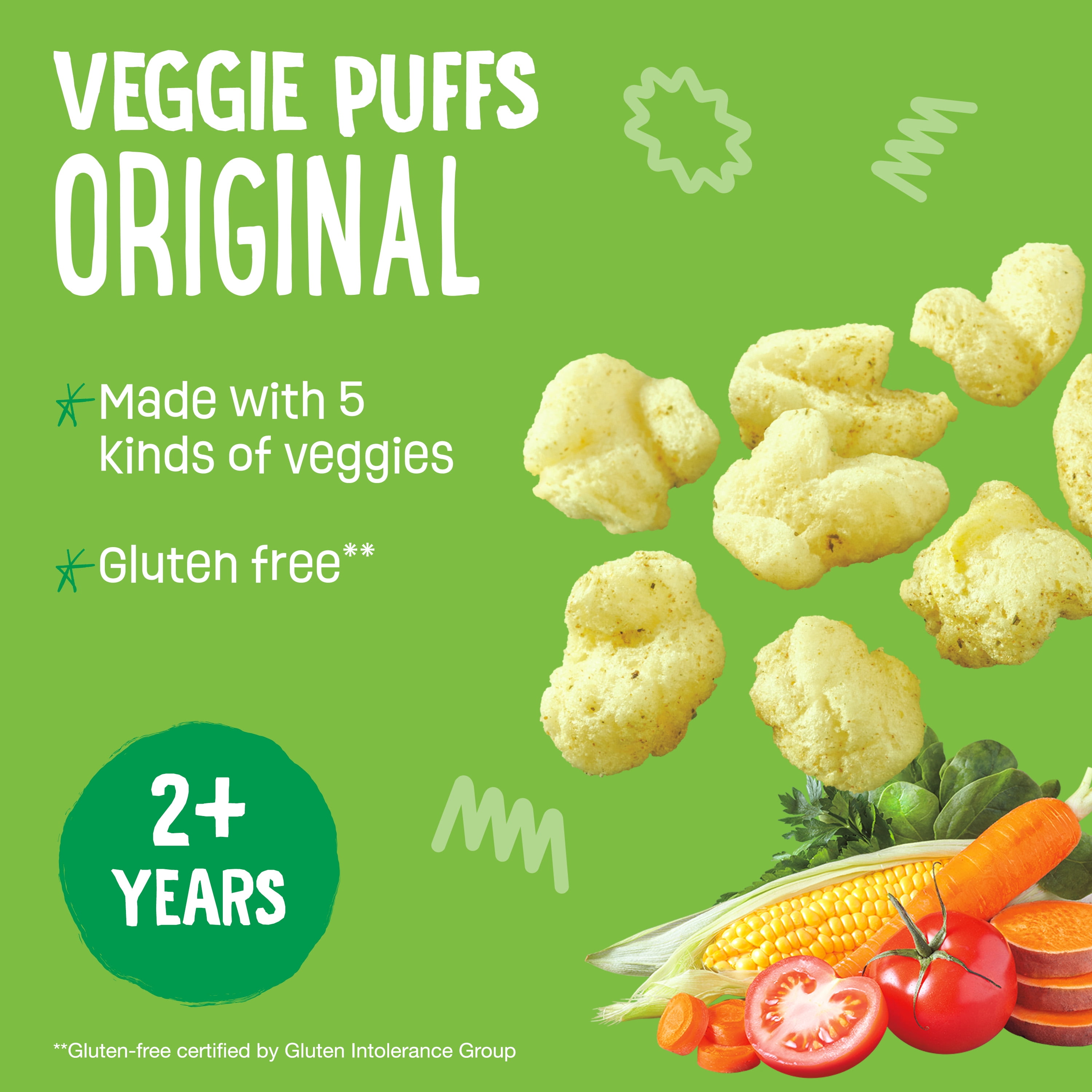 (4 pack) Earth's Best Veggie Puffs Veggie 2.5 OZ