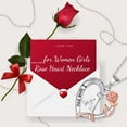 thumbnail image 2 of TURANDOSS Mothers Day Gifts Rose Heart Necklaces for Women Mom Love Heart Initial Necklaces 14K Gold Plated I Love You Rose Heart Initial Necklace, 2 of 7