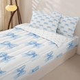 thumbnail image 3 of Homewish Blue Princess Bowknot Zipper Full Size Comforter Sets with Fitted Sheet and 2 Pillowcases,Kawaii Bow Girls Zipper Bedding Set For Kids,Reversible,4 Pieces, 3 of 7