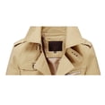 thumbnail image 6 of QHFBli Slim Fit Mens Trench Coat Men's Solid Color Anorak Jacket Long Sleeve Turn-Down Collar Windbreaker Coat for Autumn Beige L, 6 of 8