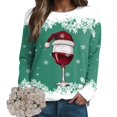 thumbnail image 6 of Futezty Sweaters for Women Christmas Graphic Oversized Sweatshirts Fleece Funny Pullover Party Holiday Tops with Bows, 6 of 9