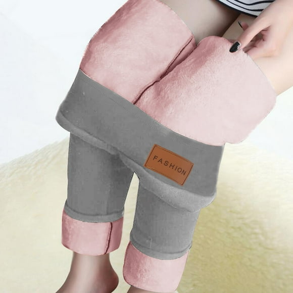 Bmisegm Fashion Casual Women Printed Span Ladies High Waist Keep Warm Long Pants Winter Clothes for Women Dark Gray L
