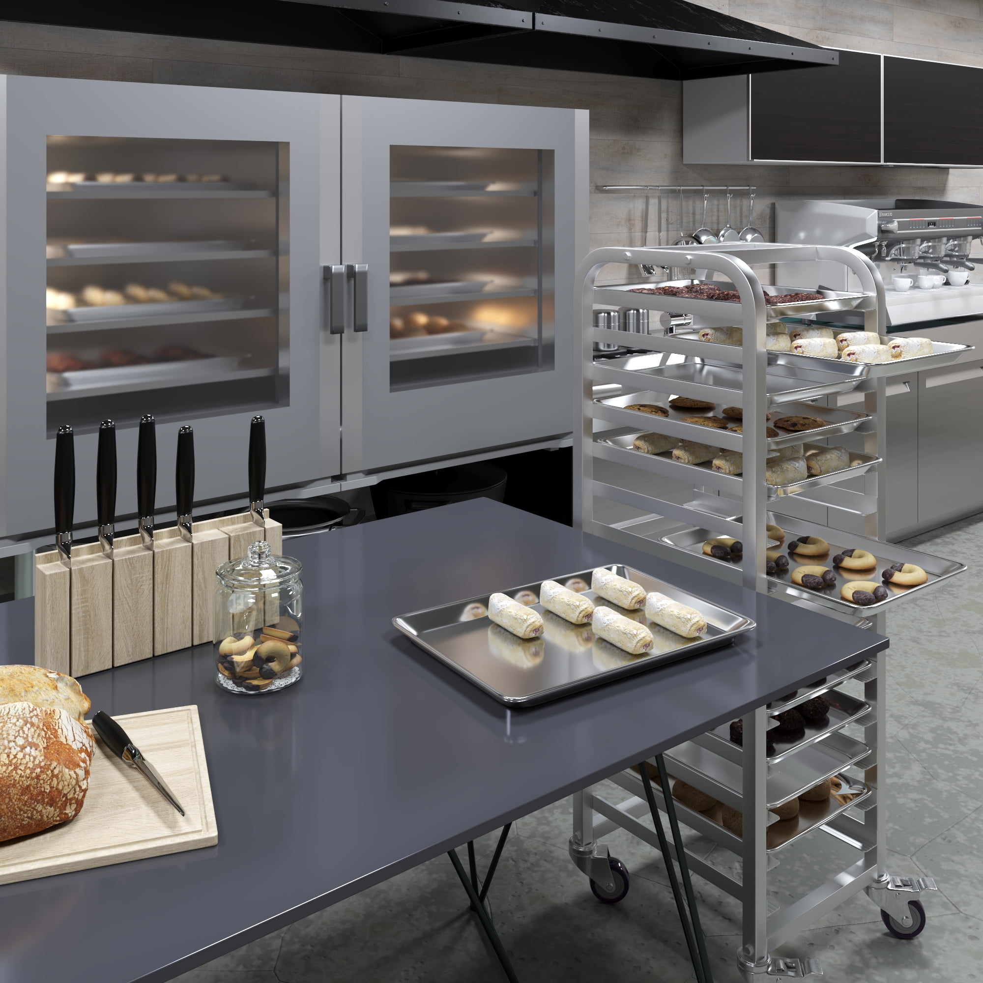 Pack of 12 | Size 13 in. x 18 in. Half Size Aluminum Bun / Sheet Pan | Ideal for baking, roasting, cooling, prepping, or storing – a must-have in restaurants, bakeries, and busy kitchens.