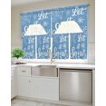 thumbnail image 4 of Blue Christmas Kitchen Curtains Swag Valance and Tier Curtains Set 36 Inch Length, Xmas Snowflake Winter Modern Art Rod Pocket Drape Panels Pair Swag Curtains for Bathroom/Cafe/Window, 4 of 6