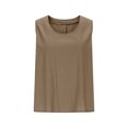 thumbnail image 7 of Women Summer Tank Tops Crewneck Sleeveless Solid Color Lightweight Going out Loose Short Camisole Pullover Wide Strap Relaxed Plus Size Trendy Plain Lounge Tops, 7 of 7