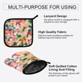 thumbnail image 3 of Yayeee Oven Mitts and Pot Holder Set of 2 Heat Resistant Kitchen Gloves Baking Hot Pad, Pink Colorful Circles, 3 of 5