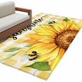 thumbnail image 6 of Sunflowers Area Rug 4x6 Washable Rug Non Slip Yellow Plaid Sunshine Vintage Country Bee Large Area Rug Indoor Floor Carpet for Entryway Bedroom Kitchen Living Room Home Office Dining Room Nursery, 6 of 8