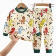 thumbnail image 4 of TOWED22 Toddler Baby Girl Boy Fall Winter Clothes Outfits 2 Piece Long Sleeve Crewneck Sweatshirt Pull on Pants Casual Print Clothing Set(AG,4-5 Y), 4 of 4