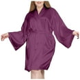 thumbnail image 1 of Women's Plus Size Satin Robes Plus Size Silky Kimonos Robes Sleepwear Short, 1 of 5