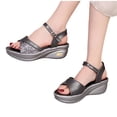 thumbnail image 4 of DeHolifer Wedge Sandals For Women Comfortable Wedge Sandals Dressy Summer Low Wedges Womens Sandal Heels Dress Open Toe Ankle Strap Shoes, 4 of 8