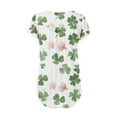 thumbnail image 4 of B91xZ T-shirts à Manches Courtes pour Femmes Drop Épaule Col Rond Tops Décontractés T-Shirts de Base de Couleur Unie, W XXL, 4 of 4