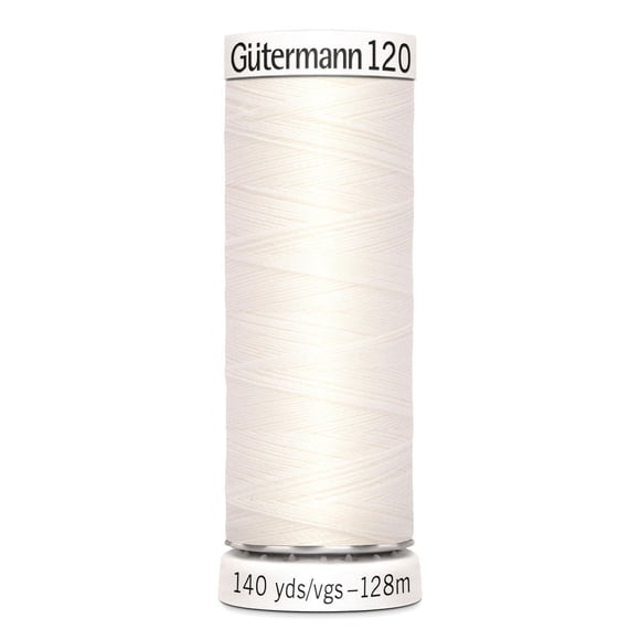 GÜTERMANN Sew-All Polyester Thread 128 m (140 yd) White 5-Pack, 128 m (140 yd)