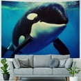 thumbnail image 4 of Creowell  Tapestry Killer Whale Swimming Animal Underwater Mammal Bubbles Animals Wildlife White Orca Aquatica Nature Wall Tapestry Wall Decor Blanket for Bedroom Home Dorm 40x60inch, 4 of 6