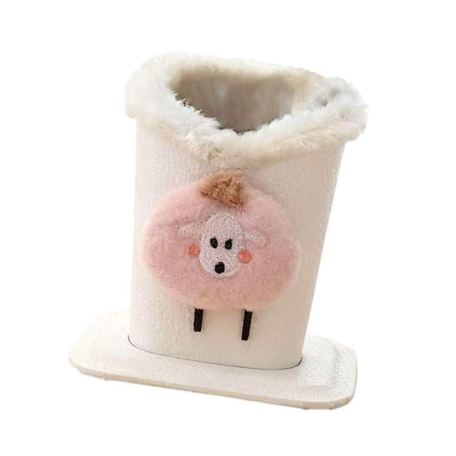 Milaget Porte-Lunettes Doublé en Peluche Dessin Animé Multifonctionnel Moderne Robuste Porte-Lunettes Rose
