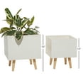 thumbnail image 3 of DecMode 13", 15" White Ceramic Contemporary Planter, 2 - Pieces, 3 of 6