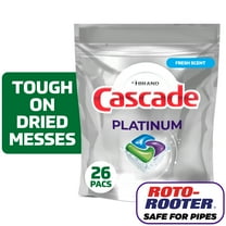 Cascade Platinum Dishwasher Pods, Dishwasher Detergent Soap Tabs, Fresh, 26 Count