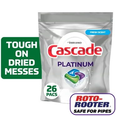 Cascade Platinum Dishwasher Pods, Dishwasher Detergent Soap Tabs, Fresh, 26 Count