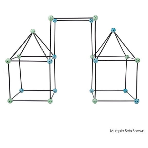 Fort Building Kit for Kids with 60-Pieces for Indoor and Outdoor Use by Hey! Play!