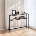 thumbnail image 2 of Heather Greige and Ink Black Console Table. A 2 - Tier, 7.9 x 39.4 x 31.5 - Inch Narrow Entryway Table with 2 Shelves. Sofa Table, 2 of 6
