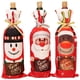 thumbnail image 1 of Bolsa con tapón para botella de vino navideña de 3 piezas, bolsa de vino de Papá Noel, decoración de mesa, juego de vino con decoración navideña, 1 of 5