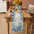 thumbnail image 4 of Retro Blue Flowers on Jam Table Runner 36 Inches Long,Kitchen Dining Tablerunners Country Floral Art Linen Table Runners Dresser Scarves for Home Dinner Wedding Holiday Party Decor, 4 of 9