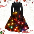thumbnail image 2 of Christmas Dresses for Women Christmas Clothes for women's Christmas Crewneck Long Sleeve Printed Dress, 2 of 3