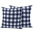 thumbnail image 2 of Pack of 2 Outdoor Pillow Covers 20x20 Inch Waterproof Navy Blue Check Throw Pillow Covers,Decorative Couch Pillow Case Sham Farmhouse Buffalo Plaid Blue Pillowcases Cushion Covers for Patio Garden, 2 of 8