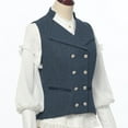 thumbnail image 4 of GRACEART Women 50s Vintage Suit Vest Work Tweed Slim Fit Waistcoat V Neck Double Breasted Sleeveless Blazer Jacket with Pockets, 4 of 8