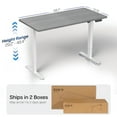 thumbnail image 6 of VIVO Electric 55” x 28” Stand Up Desk, Dark Gray Table Top, White Frame, 6 of 8