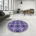 thumbnail image 3 of Ahgly Company Indoor Rectangle Patterned Purple Mimosa Purple Area Rugs, 2' x 4', 3 of 6