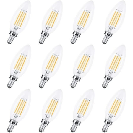 E12 Led Candelabra Light Bulbs: 12 Pieces 6watt(60W Equivalent) 120V