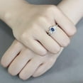 thumbnail image 5 of Womens Silver Rings No Plating 316L Stainless Steel Ring with Synthetic Spinel in London Blue DA337, 5 of 5