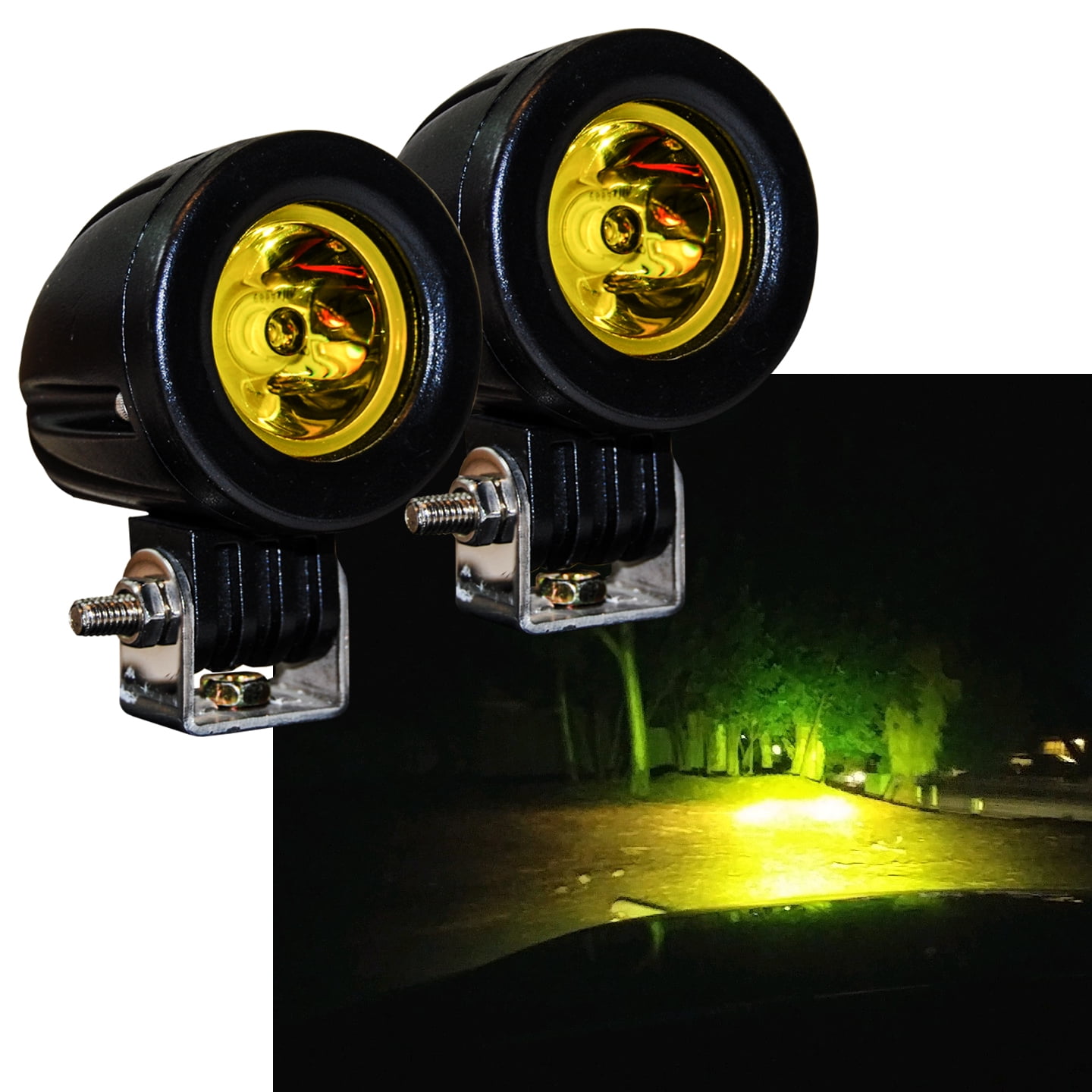 LED indicators flat fairing mount clear lens amber leds self adhesive back