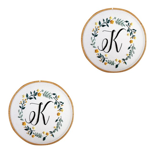 Transemion Flower Embroidery Kit Embroidery Beginner Cross Crafts Stitch Kit Decor Gift 7# 2Set