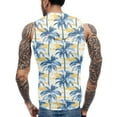 thumbnail image 4 of Men's Sleeveless Hoodie With Vibrant Floral Print Casual Lightweight Gym Tank Top For Summer Workouts, 4 of 4