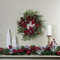 thumbnail image 2 of Northlight Magnolia and Red Berries Artificial Christmas Wreath - 22-Inch, Unlit, 2 of 6