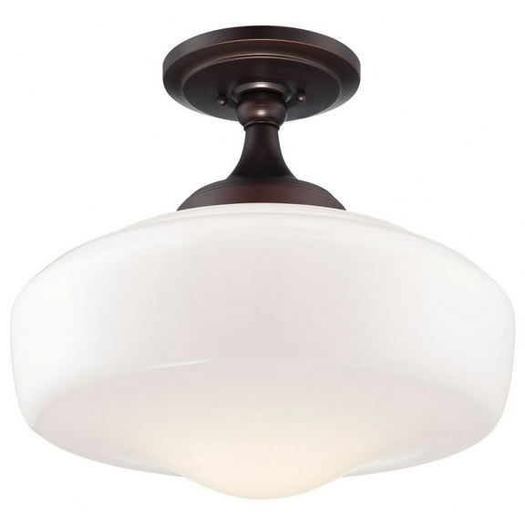 2259-576-Minka Lavery-1 Light Semi-Flush Mount in Traditional Style - 15.5 inches tall by 17.25 inches wide-Brushed Bronze Finish