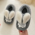 thumbnail image 3 of LNMQLPDBS House Slippers Boys Girls Warm Slippers Cartoon Rabbit Animal Slippers Kids Winter Indoor Household Shoes Fuzzy Slippers Grey, 3 of 3