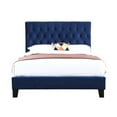 thumbnail image 2 of Full Upholstered Blue Bed - Navy Transitional Look Solid Wood Base Foam Filled Quick Assembly 57.5" L X 81.2" W 54.7" H Bed, Fashion, Constructed, Calming, Easy Steps Product, Long, Wide, High, 2 of 2