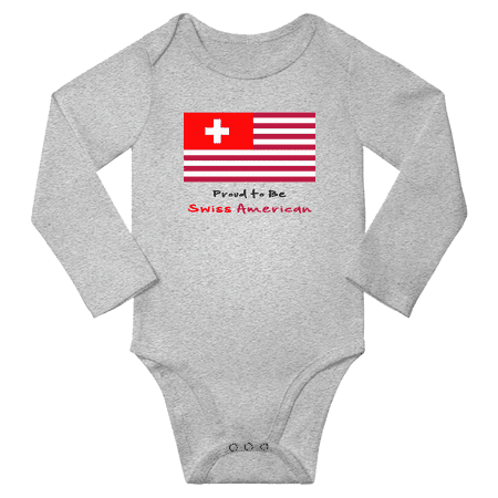 

Proud to be Swiss American Baby Long Slevve Bodysuits (Gray 3-6 Months)