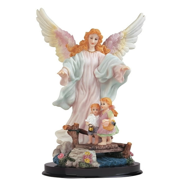 FC Design 9"H Pink Guardian Angel with Children Holy Figurine Statue Sculpture Ornament Decoration Home/Room Decor and Unique Gift Ideas for Housewarming, Holidays and Birthdays