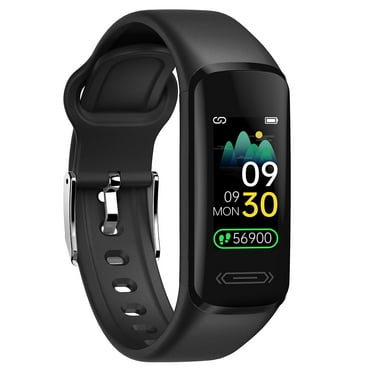 Doosl Fitness Tracker Smart Watch with Heart Rate Sleep Monitor All-Day Body Temperature Steps Calories Counter, IP68 Waterproof Fitness Watch for Teens Women Men Kids, V101, Black