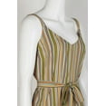 thumbnail image 3 of Emma & Michele Banded Strap V-Neck Side Button Zipper Back Tie Waist Stripe Print Crepe Jumpsuit, 3 of 3