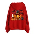 thumbnail image 4 of Mifsaly Womens Oversized Halloween Hoodie Spooky Graphic Zip Up Hooded Sweatshirt Casual Fall Long Sleeve Jacket for Party Everyday Novelty Red,XL, 4 of 8