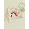 thumbnail image 3 of Kids Girl Boy Casual Sweatshirts Long Sleeve Rainbow Print Pullovers, 3 of 9