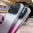 thumbnail image 5 of for Phone 14 Pro Max Case Gradient Crystal Case, Wide Lens Camera Protection Clear Back Cover with Screen Protector Shockproof Cover for Girls Women -Black, 5 of 14